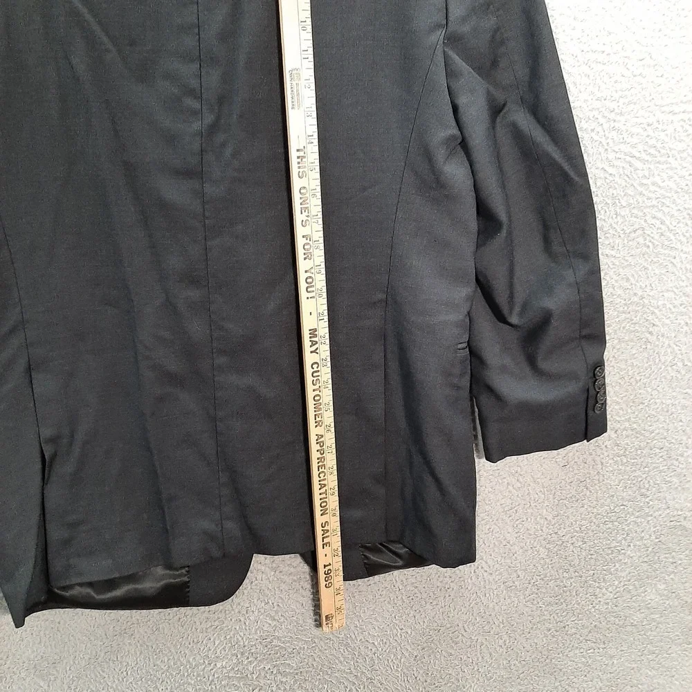 Calvin Klein Suit Jacket Adult 44L Black 100% Wool Blazer‎ Dress Formal Business